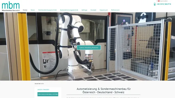 Website Screenshot: mbm Maschinenbau Ges.m.b.H. - Sondermaschinenbau Österreich - Deutschland - Schweiz - Date: 2023-06-23 12:06:47