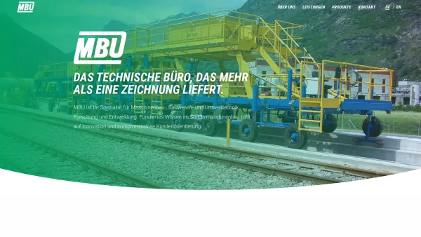 Website Screenshot: MBU Maschinenbau Bau und Umweltwesen Entwicklungs GmbH - MBU: Maßgeschneiderter Sondermaschinenbau - Date: 2023-06-23 12:06:47