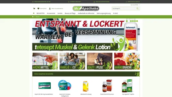 Website Screenshot: Hibiskus Apotheke McApotheke.com - Online Shop Apotheke Österreich & Deutschland Versand | Medikamente sicher günstig kaufen | McApotheke.com - Date: 2023-06-26 10:26:33