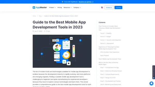 Website Screenshot: bei MCE AG - Guide to the Best Mobile App Development Tools in 2023 | AppMaster - Date: 2023-06-23 12:06:47