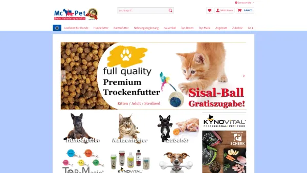 Website Screenshot: Mc Pet - Dein Heimtierspezialist - Hundelaufband | Mc Pet Online-Shop - Date: 2023-06-23 12:06:47