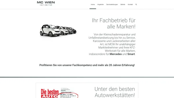 Website Screenshot: MCW KFZ-Fachbetrieb GmbH - Home - MCW - Mercedes Smart Center - Date: 2023-06-14 10:43:47