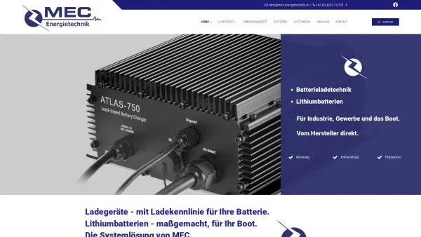 Website Screenshot: MEC-Energietechnik GmbH - Batterieladegeräte aus Kärnten - MEC-Energietechnik GmbH - Date: 2023-06-23 12:06:49