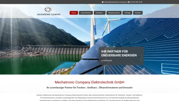 Website Screenshot: Mechatronic Company - Trafos vom Spezialisten - Mechatronic Company Elektrotechnik GmbH - Date: 2023-06-14 10:43:47