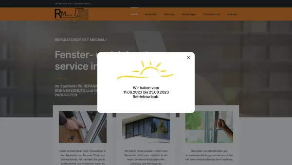 Website Screenshot: Reparaturdienst Mecinaj 
Fensterservice und Jalousienservice - Home - Reparaturdienst Mecinaj - Date: 2023-06-23 12:06:49