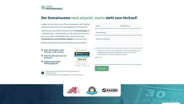 Website Screenshot: Dr. Maria Anna Pelzl - Domain for Sale - smartperformance.eu - Date: 2023-06-23 12:06:49