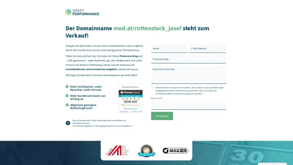 Website Screenshot: Dr. med. Josef Ruttenstock - Domain for Sale - smartperformance.eu - Date: 2023-06-23 12:06:49