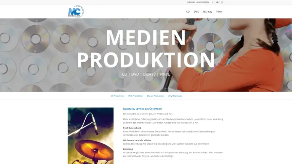 Website Screenshot: media care CD, DVD, Blu-ray Produktion - media care - CD | DVD | Blu-ray | VINYL - Date: 2023-06-23 12:06:49