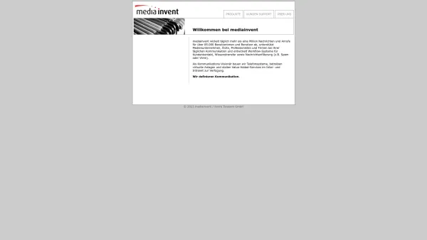 Website Screenshot: mediainvent Service GmbH - mediainvent Service GmbH - wir definieren Kommunikation - Date: 2023-06-14 10:37:41