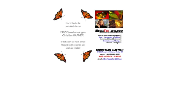 Website Screenshot: MediaTec-2000.com - EDV-Dienstleistungen Christian Hafner - Der Spezialist für Computer, EDV, Netzwerke und Internet aus 2013 Göllersdorf - Date: 2023-06-15 16:02:34