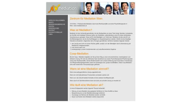 Website Screenshot: Zentrum für Mediation - Zentrum für Mediation Wien | Mediationwien - Date: 2023-06-23 12:06:52