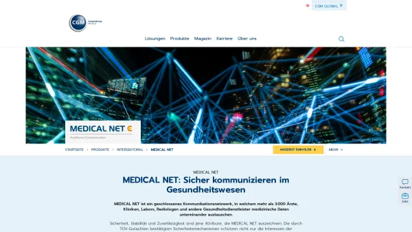 Website Screenshot: Medical Net Kommunikationsdienstleistungs HCS Health Communication Service - MEDICAL NET - Intersektoral - Produkte - cgm.com - Date: 2023-06-23 12:06:52