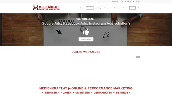 Website Screenshot: medienkraft.at Marketing Manufaktur - medienkraft | Online Marketing für Unternehmen & Marken - Date: 2023-06-15 16:02:34