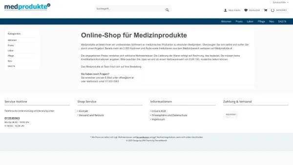 Website Screenshot: LPM Logistik Produkte Medizin www.medprodukte.at - www.medprodukte.at - Date: 2023-06-23 12:06:52
