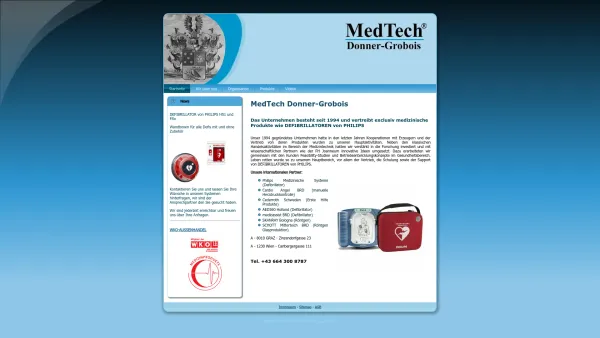 Website Screenshot: MedTech Donner-Grobois HandelsgesmbH. - MedTech Group - Date: 2023-06-14 10:43:47