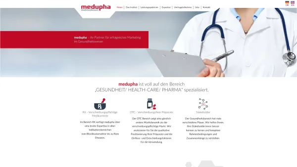 Website Screenshot: medupha medizinisch-pharmazeutische Marketing und Marktforschung GmbH - medupha medizinisch-pharmazeutische Marktforschung Gesellschaft m.b.H. - Date: 2023-06-14 10:43:47