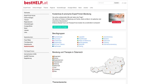 Website Screenshot: Medwell Internet Services GmbH - bestHELP.at - Der beste Weg zur besten Hilfe - Date: 2023-06-14 10:43:48