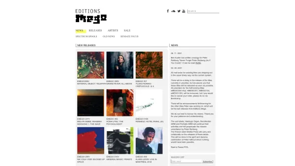 Website Screenshot: MEGO - Editions Mego - Date: 2023-06-23 12:06:55