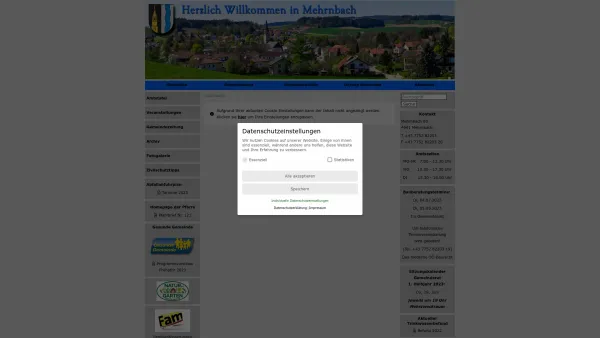 Website Screenshot: Gemeindeamt Mehrnbach RiS-Kommunal - Mehrnbach - Startseite - Date: 2023-06-23 12:06:55