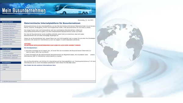 Website Screenshot: Meinbusunternehmen - Mein Busunternehmen - Date: 2023-06-23 12:06:55