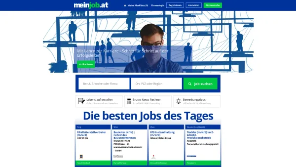 Website Screenshot: Best of mejob - Die besten Jobs auf meinjob.at - Date: 2023-06-23 12:06:55