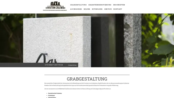 Website Screenshot: Steinmetzbetrieb Christian Zalewski - Steinmetzbetrieb Christian Zalewski - Grabsteine Wien - meinsteinmetz - Date: 2023-06-14 10:43:48