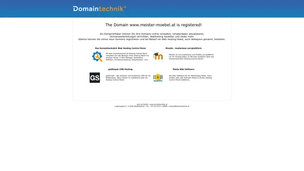 Website Screenshot: Meister Möbel - Domain www.meister-moebel.at is registered by Domaintechnik® - Date: 2023-06-15 16:02:34