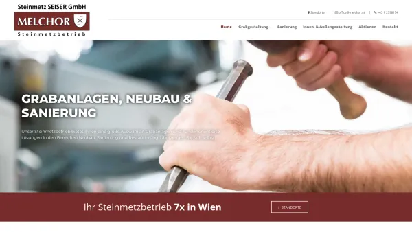 Website Screenshot: Steinmetzmeister Melchor - Steinmetz Seiser für Wien & NÖ - Date: 2023-06-23 12:06:58