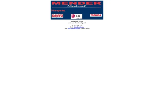 Website Screenshot: Mender Klimatechnik Klimaanlagen Lüftung Dampfgeneratoren Ventilatoren Fan Coils - Mender - Date: 2023-06-23 12:07:01