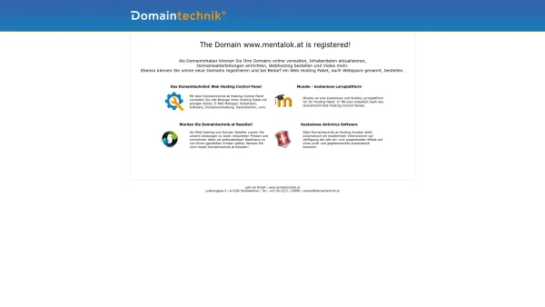 Website Screenshot: "Mentalok" Uwe Henschel - Domain www.mentalok.at is registered by Domaintechnik® - Date: 2023-06-23 12:07:01