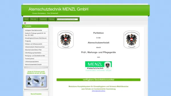 Website Screenshot: Atemschutztechnik Menzl Gesellschaft _d - Home - Date: 2023-06-23 12:07:01