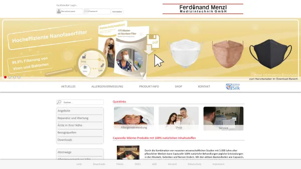 Website Screenshot: Ferdinand Menzl Medizintechnik GmbH - Ferdinand Menzl Medizintechnik GmbH - Ferdinand Menzl Medizintechnik GmbH - Date: 2023-06-14 10:38:21