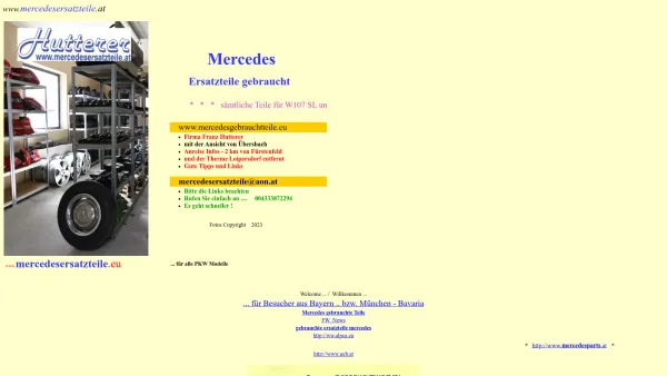 Website Screenshot: Mercedes Ersatzteile gebraucht Hutterer Gebrauchtteile - mercedesersatzteile.eu - Hutterer Gebrauchtteile - Date: 2023-06-23 12:07:01