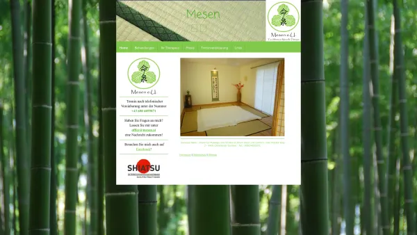 Website Screenshot: Mesen e.U. - Mesen - Toshiyuki Naka - Shiatsu & Massage in Garsten bei Steyr - Date: 2023-06-14 10:43:50