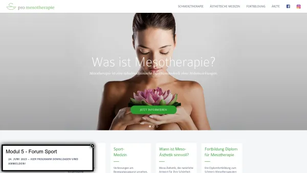 Website Screenshot: Gesellschaft für Mesotherapie Dr.med. Wied-Baumgartner. - Österreichische Gesellschaft für Mesotherapie - ÖGM - Date: 2023-06-23 12:07:01