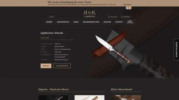 Website Screenshot: Richard Kappeller Handgefertigte Messer - Messermacher Kappeller GmbH | Ing. Richard Kappeller | Salzburg - Date: 2023-06-23 12:07:01