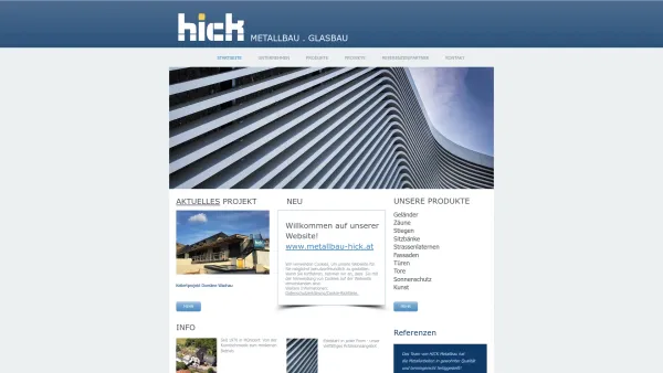 Website Screenshot: Metallbau HICK GmbH - STARTSEITE | hick-metallbau - Date: 2023-06-14 10:43:50