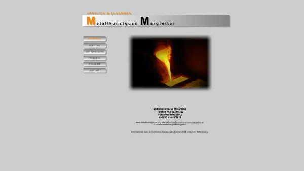 Website Screenshot: Metallkunstguss Margreiter - Metallkunstguss Margreiter Kundl Page 1. - Date: 2023-06-23 12:07:04
