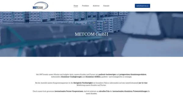 Website Screenshot: Metcom Metall-Handels GmbH - Home - Date: 2023-06-23 12:07:04