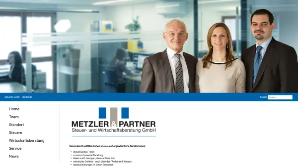 Website Screenshot: Wirtschaftstreuhänder Mag. jur. Siegfried Metzler Steuerberater - Home - Metzler & Partner Steuer- und Wirtschaftsberatung GmbH - Date: 2023-06-23 12:07:04