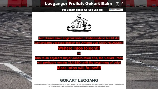 Website Screenshot: Franz Leoganger Freiluft Gokart Bahn - Leoganger Freiluft Gokart Bahn - Date: 2023-06-23 12:07:07