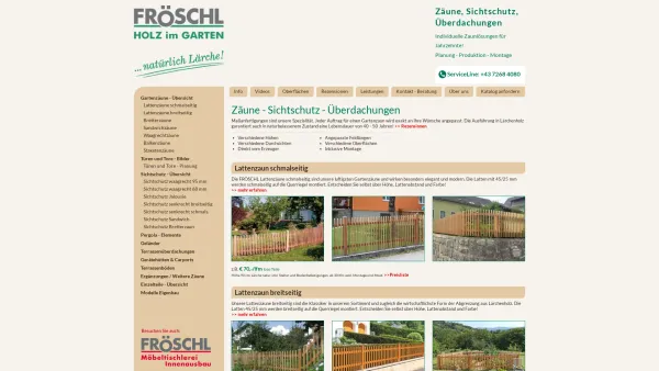Website Screenshot: Fröschl Möbeltischlerei und Innenausbau - Holzzaun & Holz Sichtschutz – Holzzäune von Fröschl - Date: 2023-06-23 12:07:07