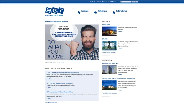 Website Screenshot: bei Mayer Glastechnik MGT - MGT Home: MGT Homepage - Date: 2023-06-23 12:07:07