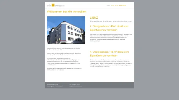 Website Screenshot: Dr. Müllner Heimberger Immobilien Treuhand Index of - MH Immobilien GmbH - Date: 2023-06-23 12:07:07