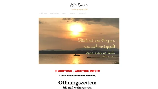 Website Screenshot: Hochzeits Studio "Mia Donna" Roswitha Patz - Mia Donna – Hochzeits-Studio - Date: 2023-06-23 12:07:07