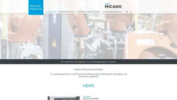 Website Screenshot: MICADO SMART ENGINEERING GmbH - MICADO | AUTOMATISIERUNG | VORRICHTUNGSBAU | PRODUKTENTWICKLUNG | TIROL - Date: 2023-06-23 12:07:07