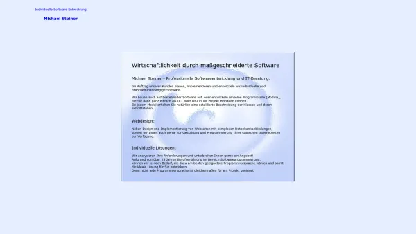 Website Screenshot: Michael Steiner Softwareentwicklung IT Beratung - Michael Steiner - Softwareentwicklung und IT Beratung in Salzburg - Date: 2023-06-23 12:07:07