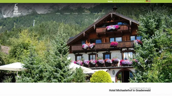 Website Screenshot: Hotel Restaurant Michaelerhof Gnadenwald - Das Hotel Michaelerhof in Gnadenwald | Michaelerhof - Date: 2023-06-14 10:37:38