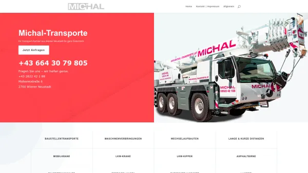 Website Screenshot: MICHAL TRANSPORTE Gesellschaft Seite 1 - Michal-Transporte | Ihr Partner für Transporte | - Date: 2023-06-23 12:07:07