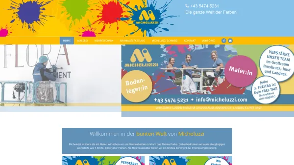 Website Screenshot: Kurt Micheluzzi Micheluzzi Pfunds Maler Schriften und Schilder - Die bunte Welt von Micheluzzi - Date: 2023-06-23 12:07:07